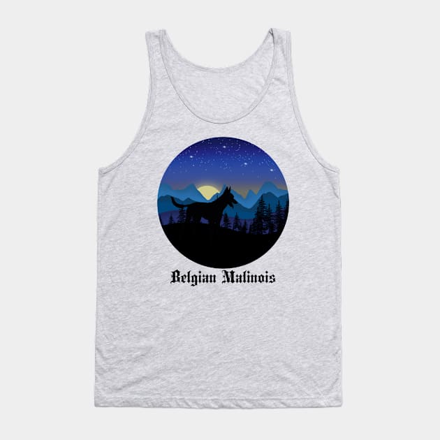 Belgian Malinois Dog Art Tank Top by BlackCatArtBB